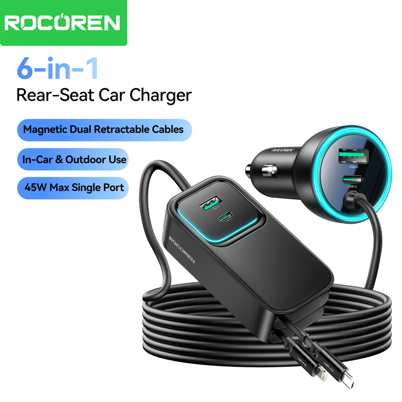 Zhongxiang Series Rear-Seat Dual Retractable Cable Car Charger