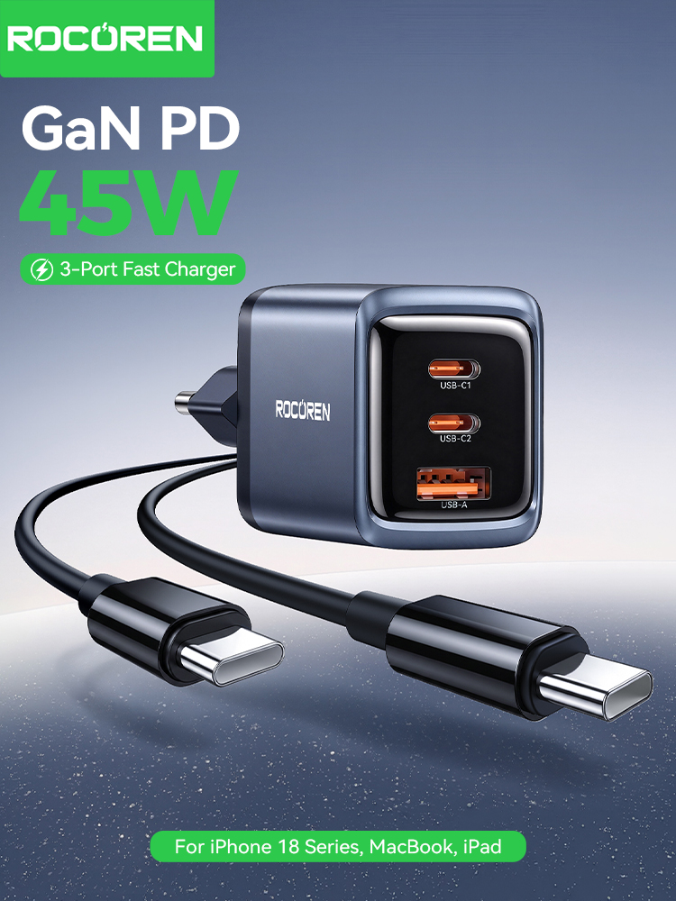 GaN Fast Charger (45W, 2C+1A)