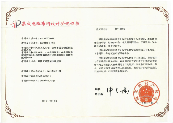 集成电路布图设计证书