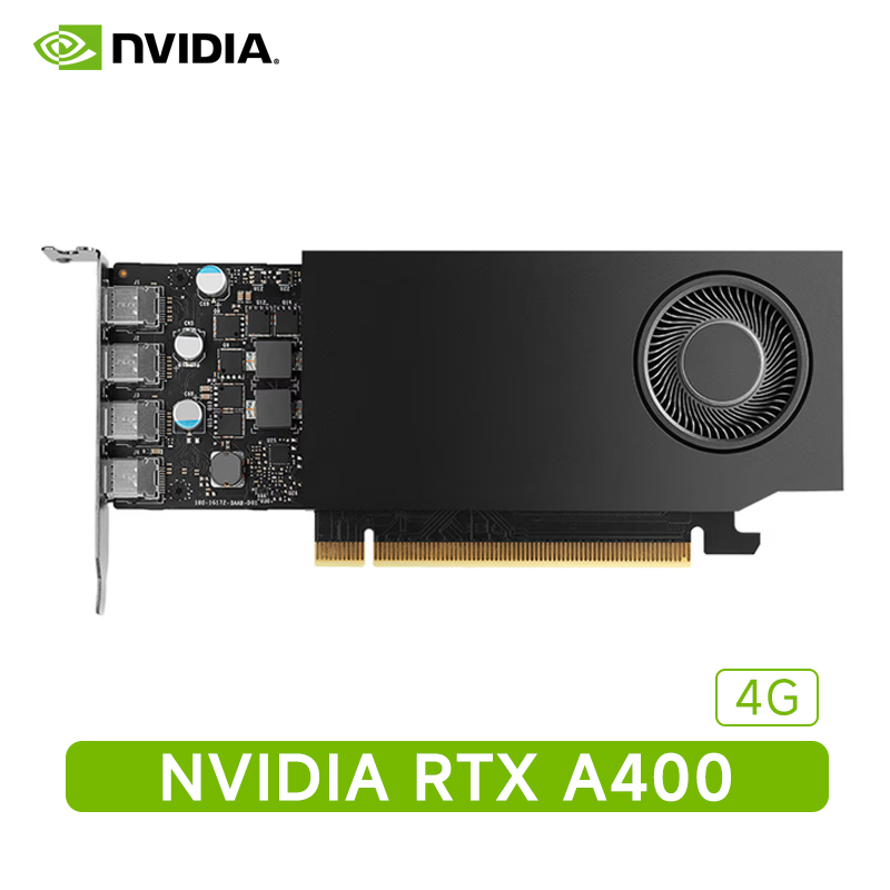 NVIDIA RTX A400 4GB GDDR6平面设计 多屏输出 专业图形显卡
