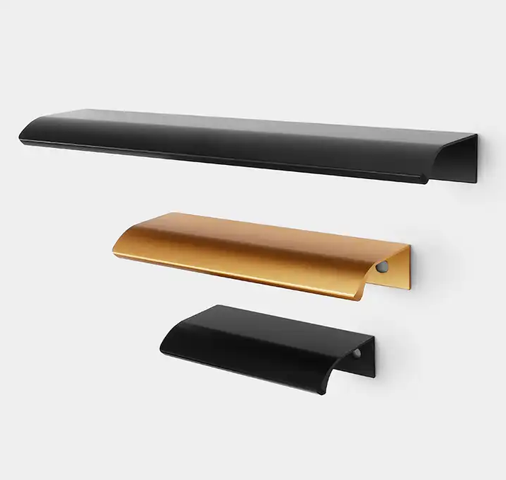 Easy To Install Aluminum Alloy Finger Edge Pull Tab Concealed Handle Kitchen Knobs Hardware