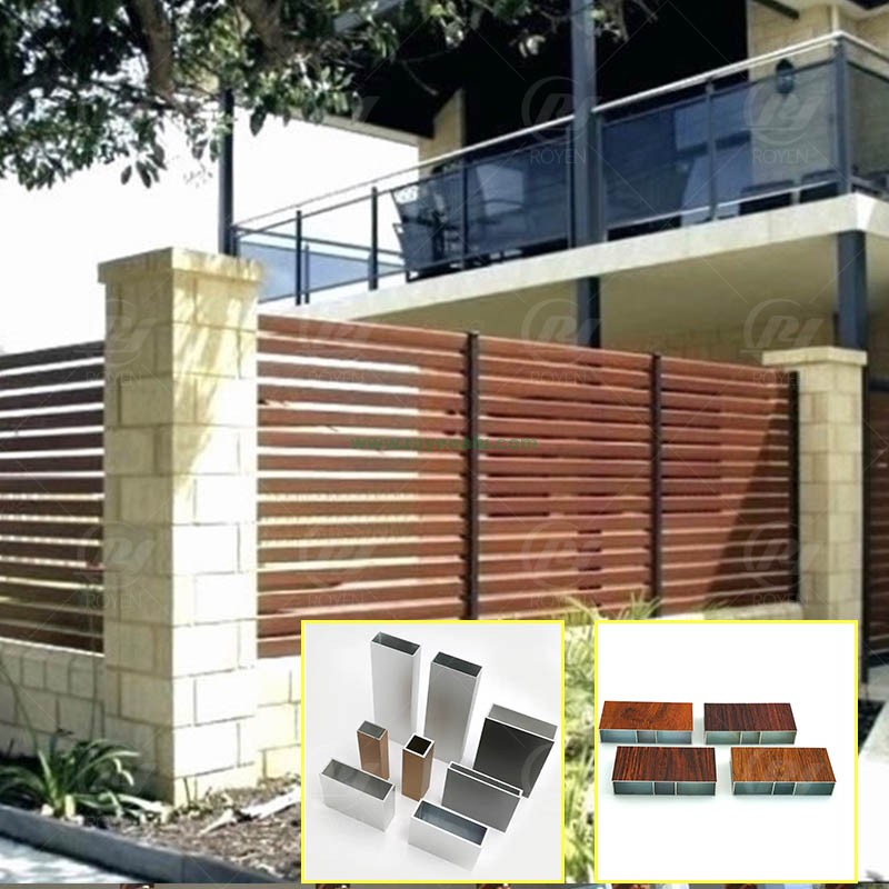 Royen factory custom finish powder coated hollow tube extrusion aluminum 6063 square tubing profile for outdoor fence