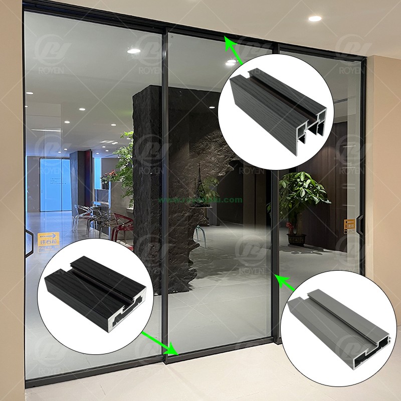 Double Glazed Glass Sliding Door Anodized Black Aluminum Extruded Profiles Linkage Patio Doors Balcony Doors