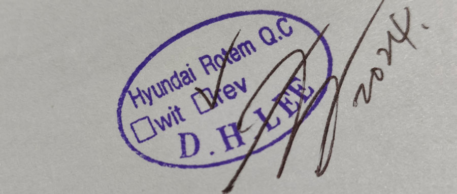 Korea Hyundai Rotem witnessed the process control and trial order products of TANK