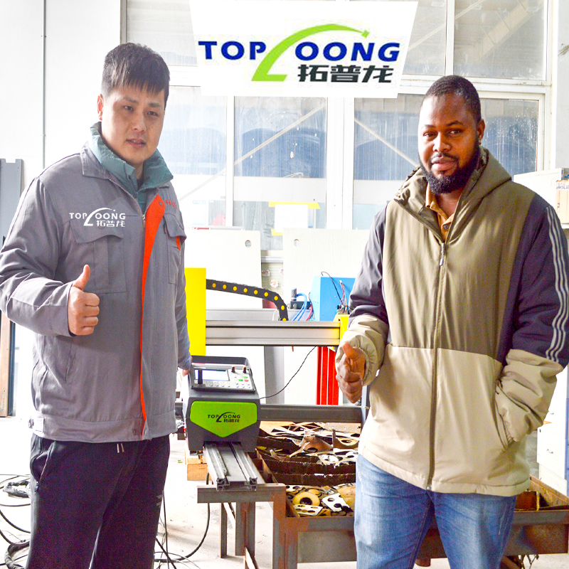 African visitor check & learn Toploong MINI CNC plasma cutting machine