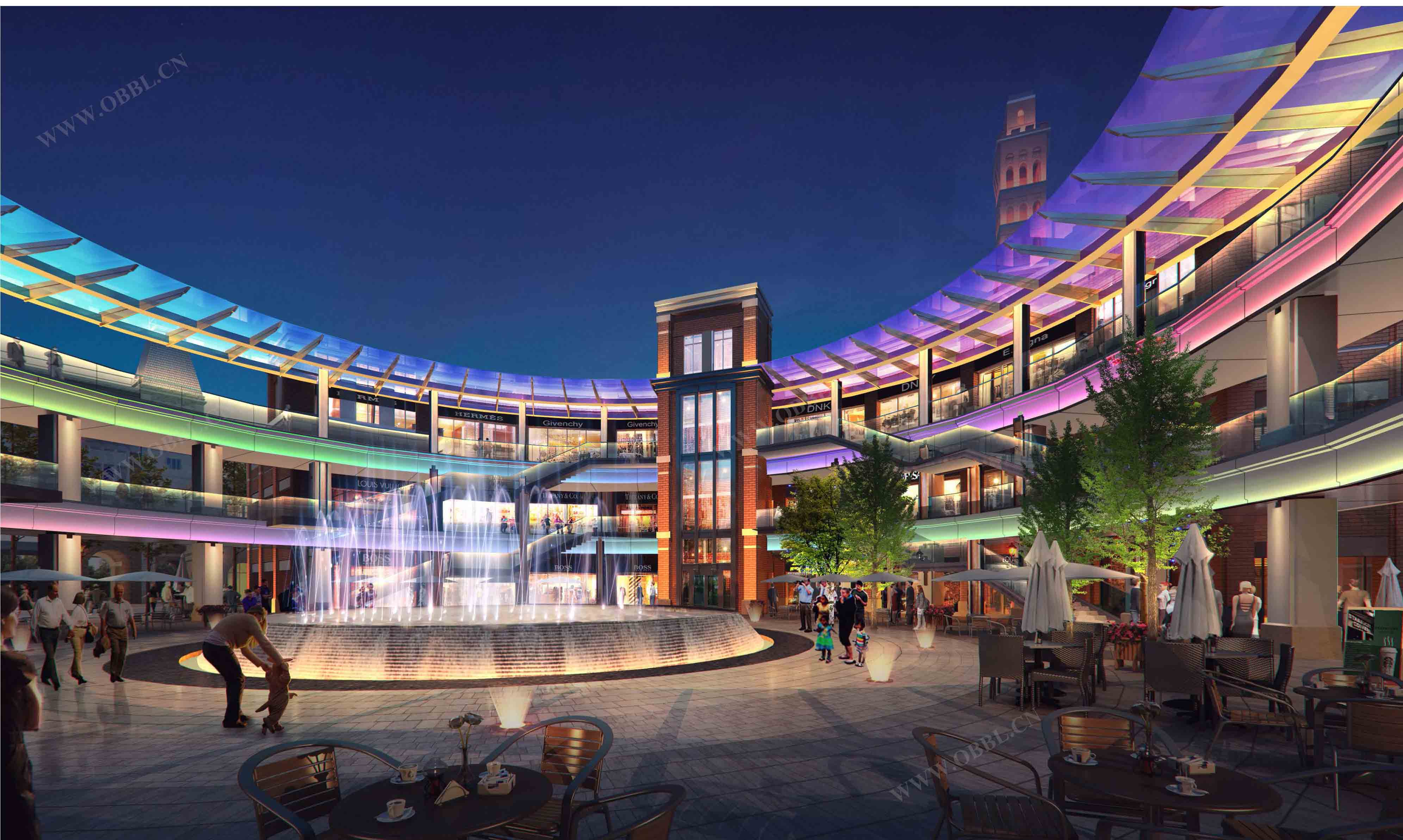 宝鸡 高力奥莱.欧陆小镇夜景照明工程