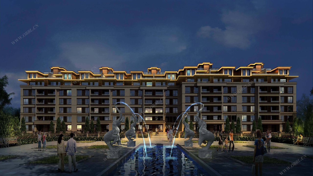 西咸新区乐华城翠缇庄园泛光照明工程