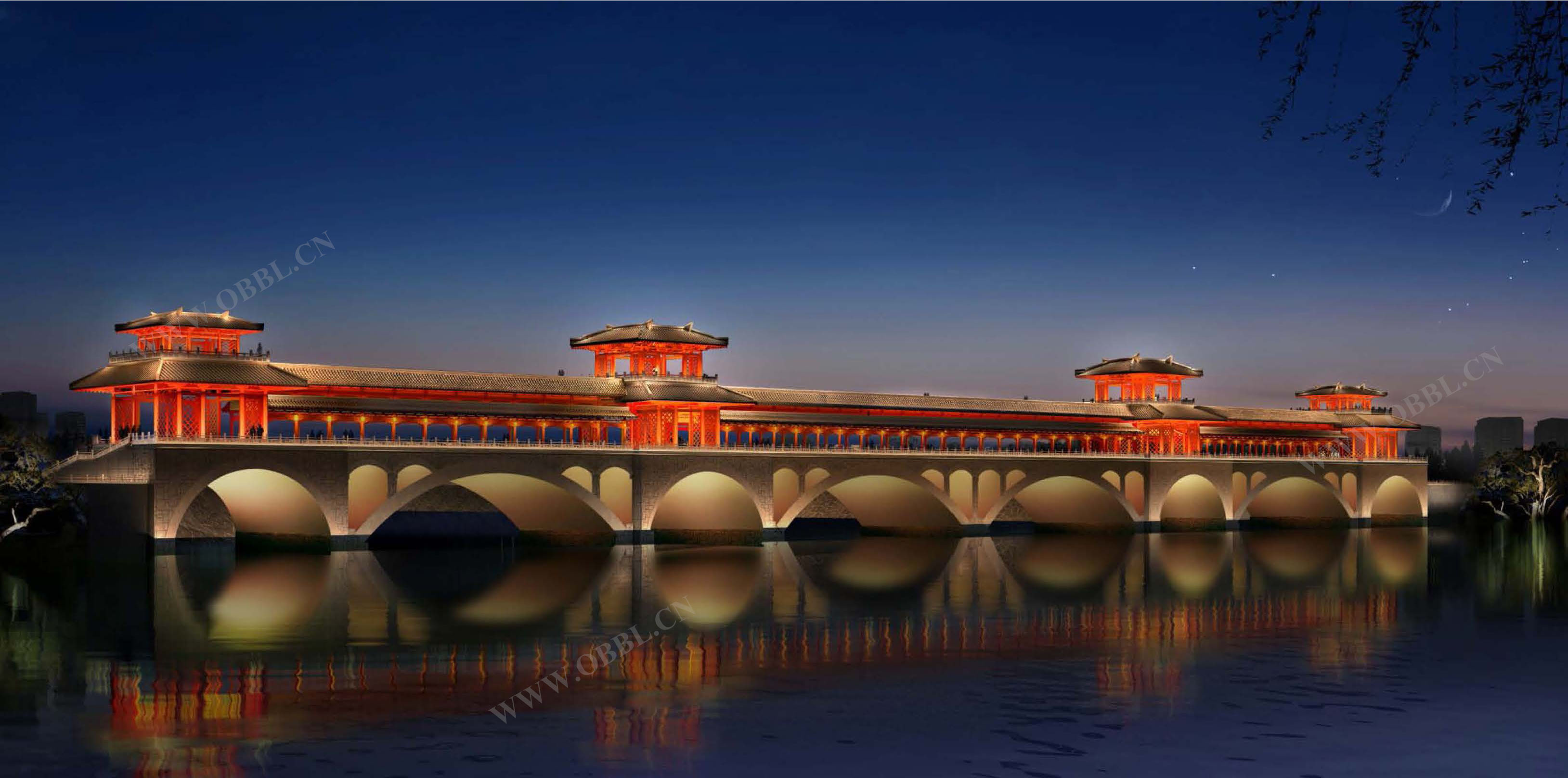 汉中濂水河景观桥照明工程