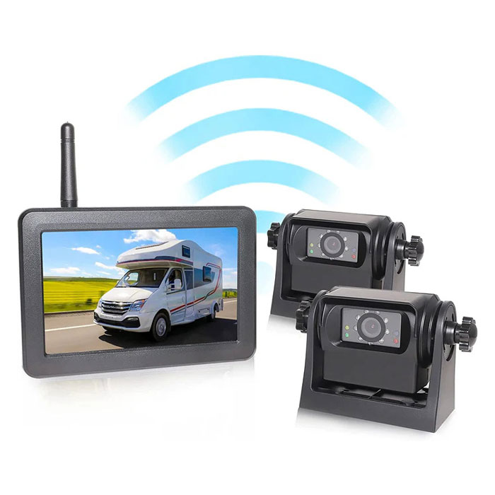 Magnetic Wireless Backup Camera System, Rechargeable Battery Hitch Camera with 5” LCD Monitor Display