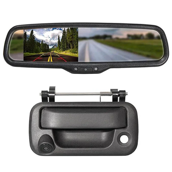 Tailgate Handle Backup Camera with Mirror Monitor Kit.copy