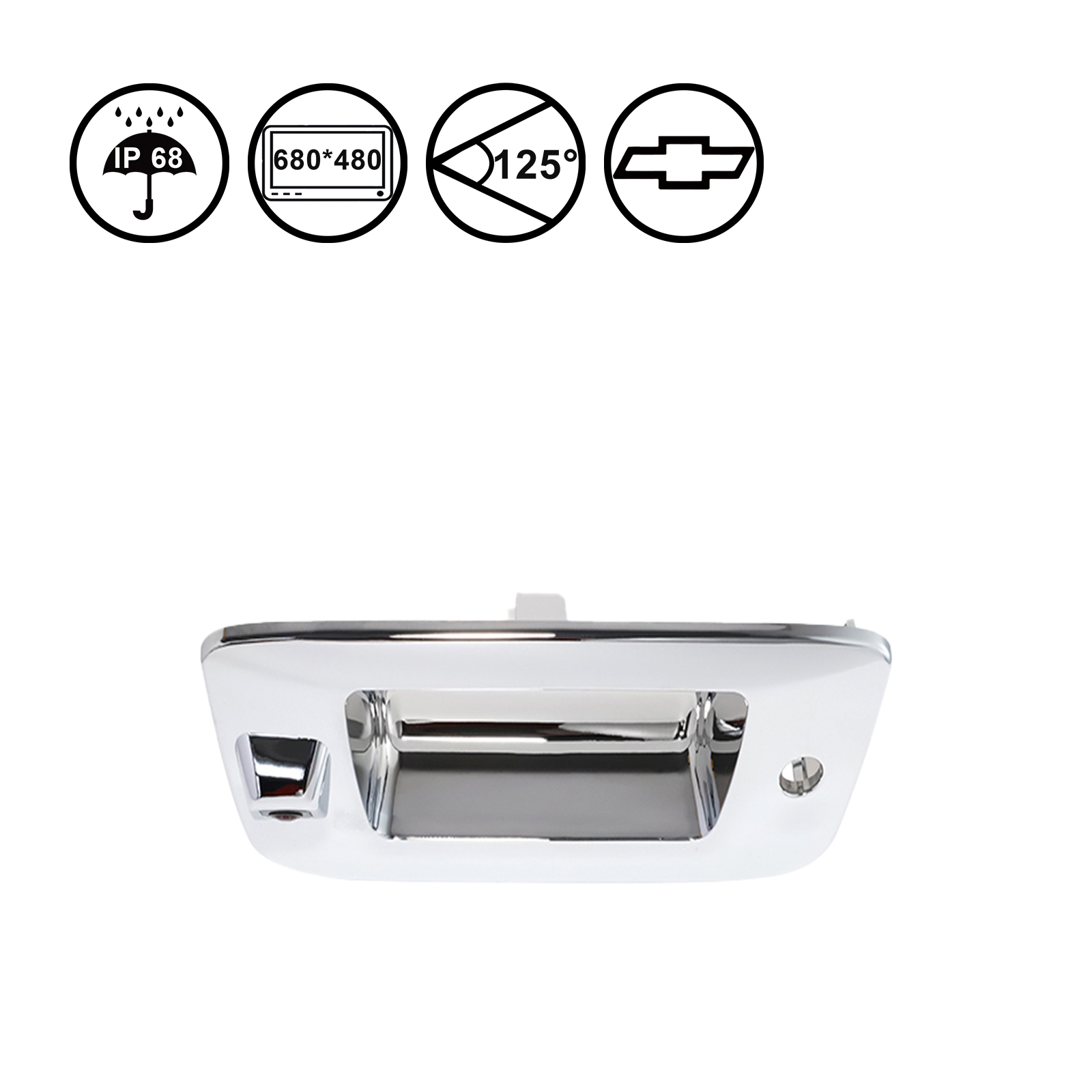 Tailgate Handle Backup Camera for GMC Sierra And Chevrolet Silverado (Silver)