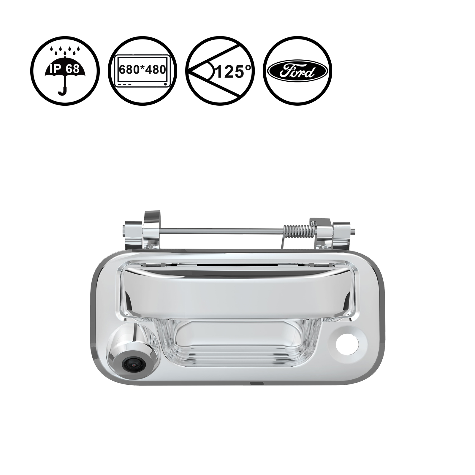 Ford F150 Tailgate Handle Backup Camera (Silver)