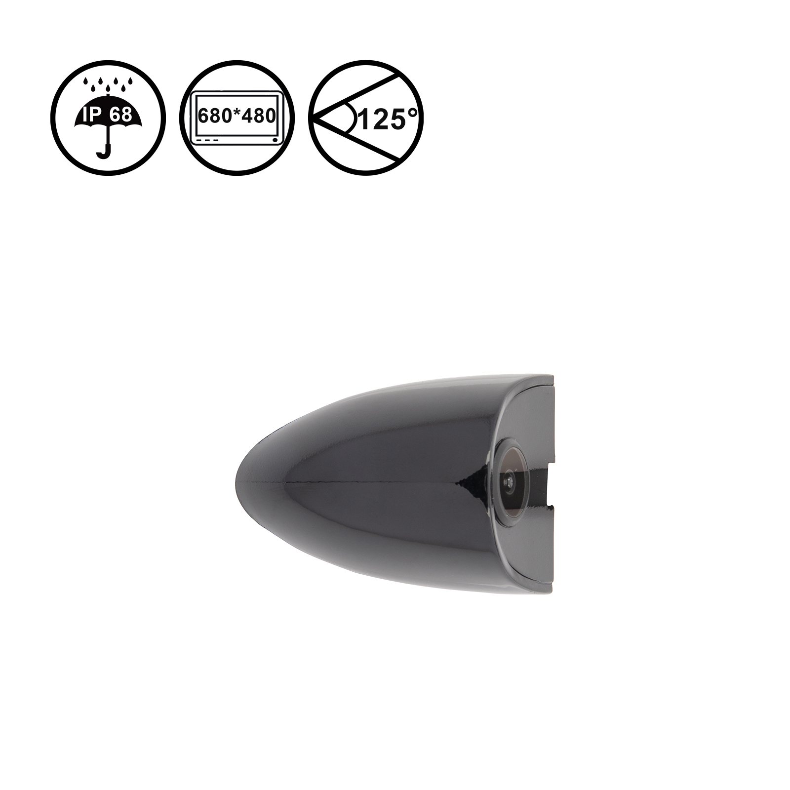 Black Side Mount Backup Camera Blind Spot Monitor