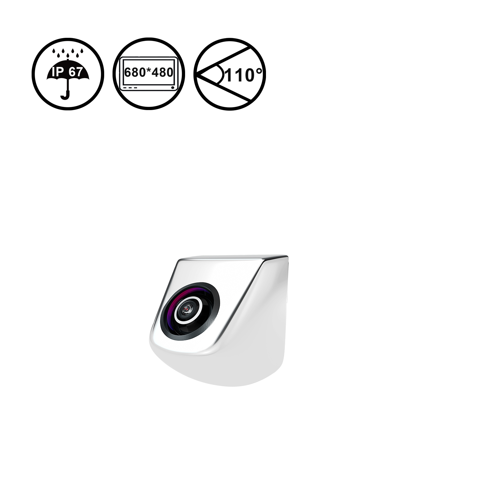 110° Surface Mount Backup Camera (Silver)