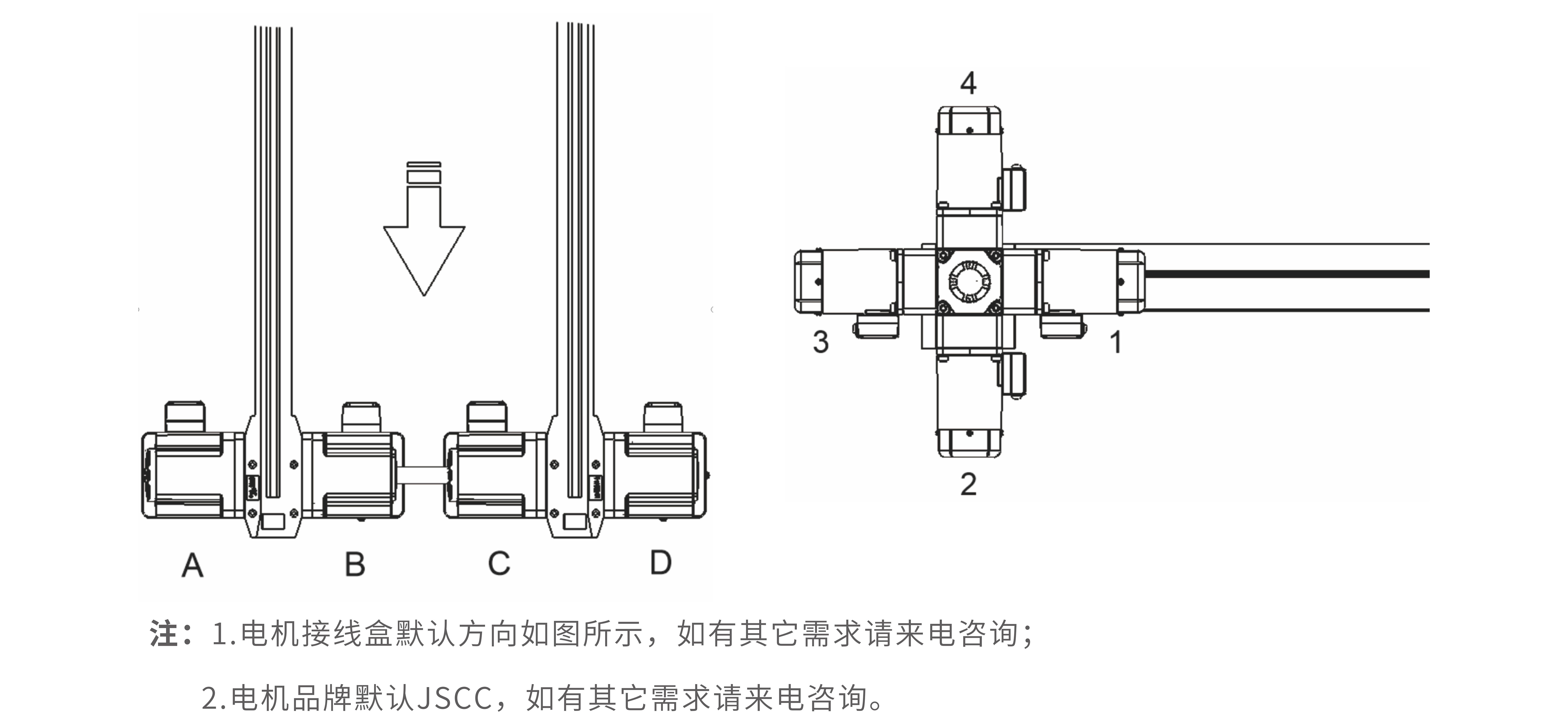 倍斯科智能-CSE-顶轮链输送线-电机布局