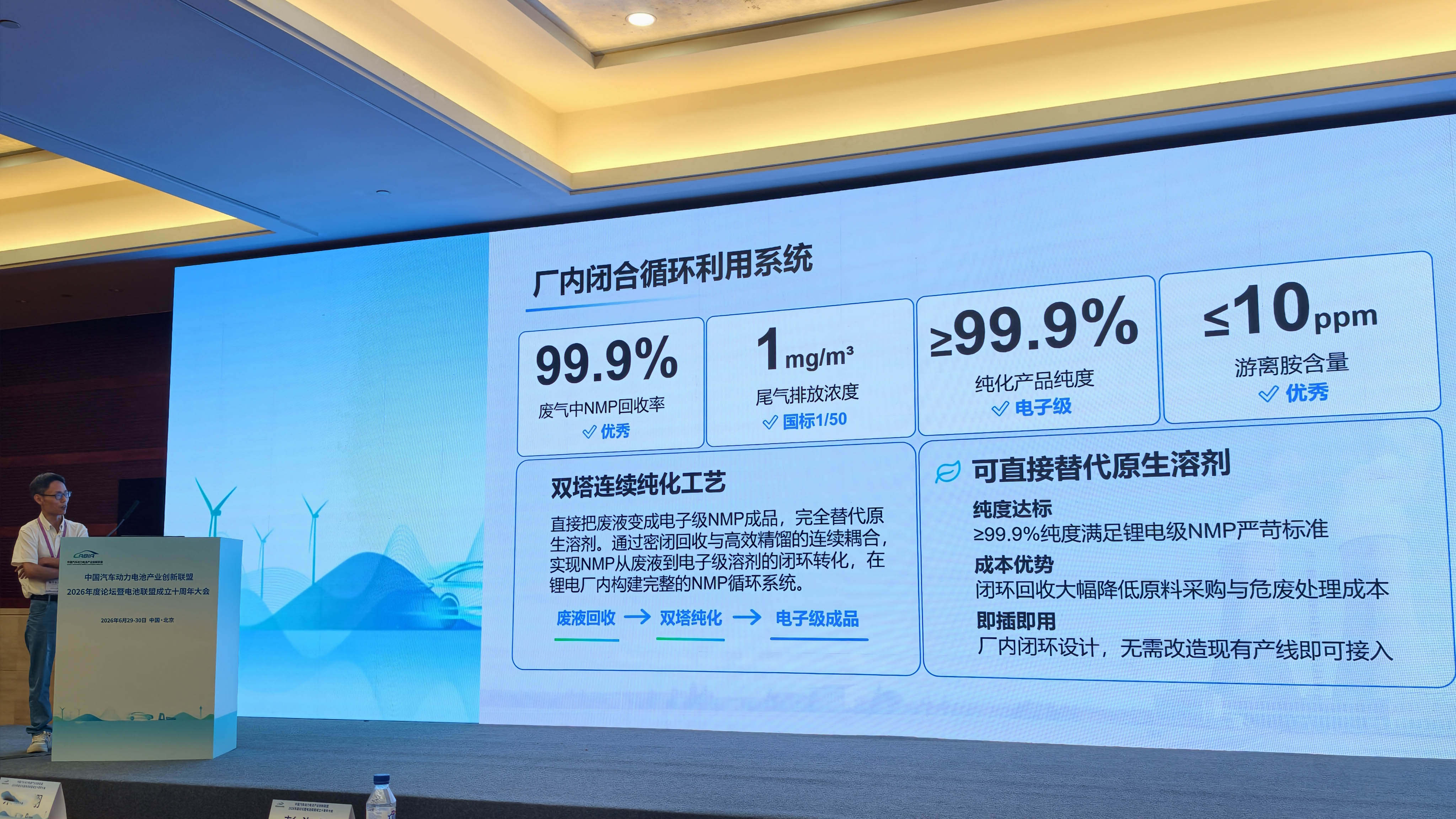 天瑞德亮相中国汽车动力电池产业创新联盟十周年大会，共话NMP全链再生与锂电低碳生态