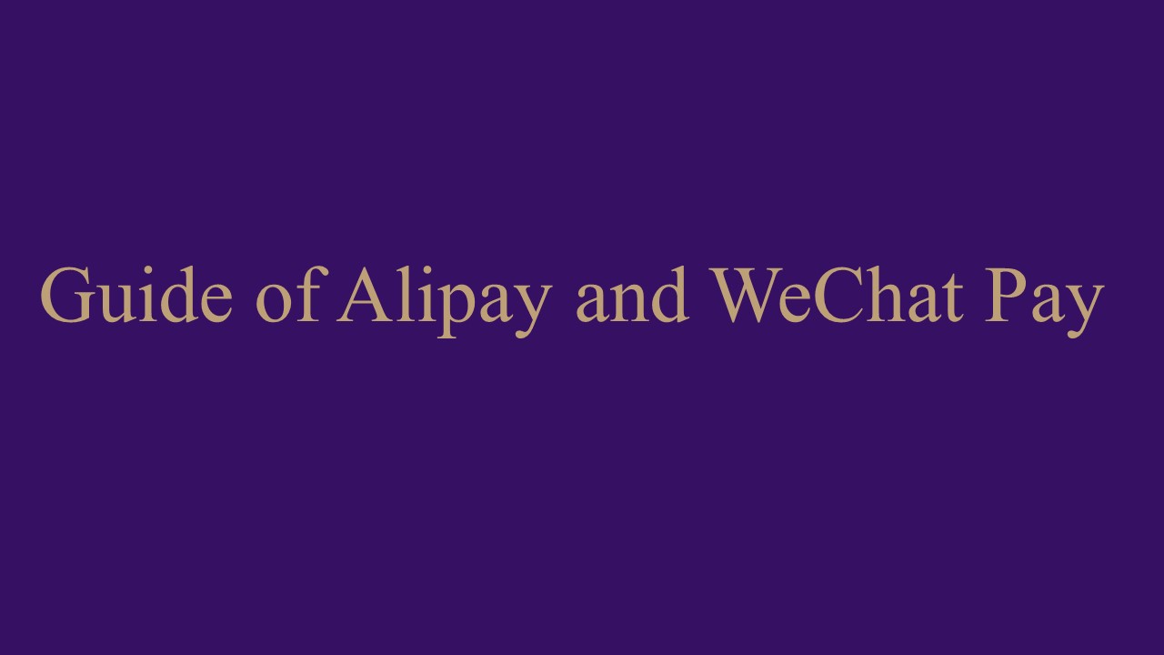 Guide of Alipay and WeChat Pay
