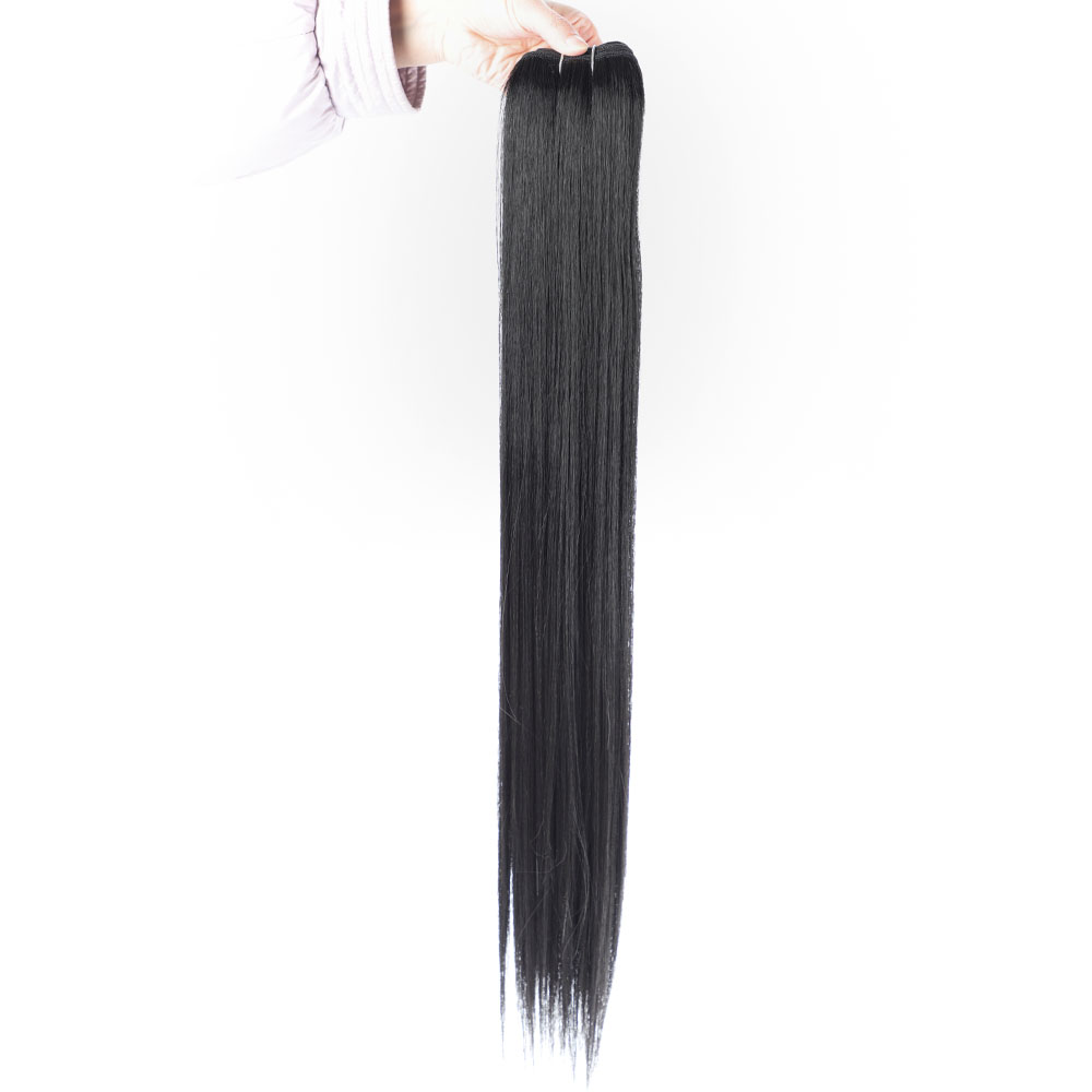 Long Bone Straight Synthetic Hair Bundles for Women Heat Resistant Synthetic Hair Weave Bundles Bone Straight Smooth Hair Factory Price Sale