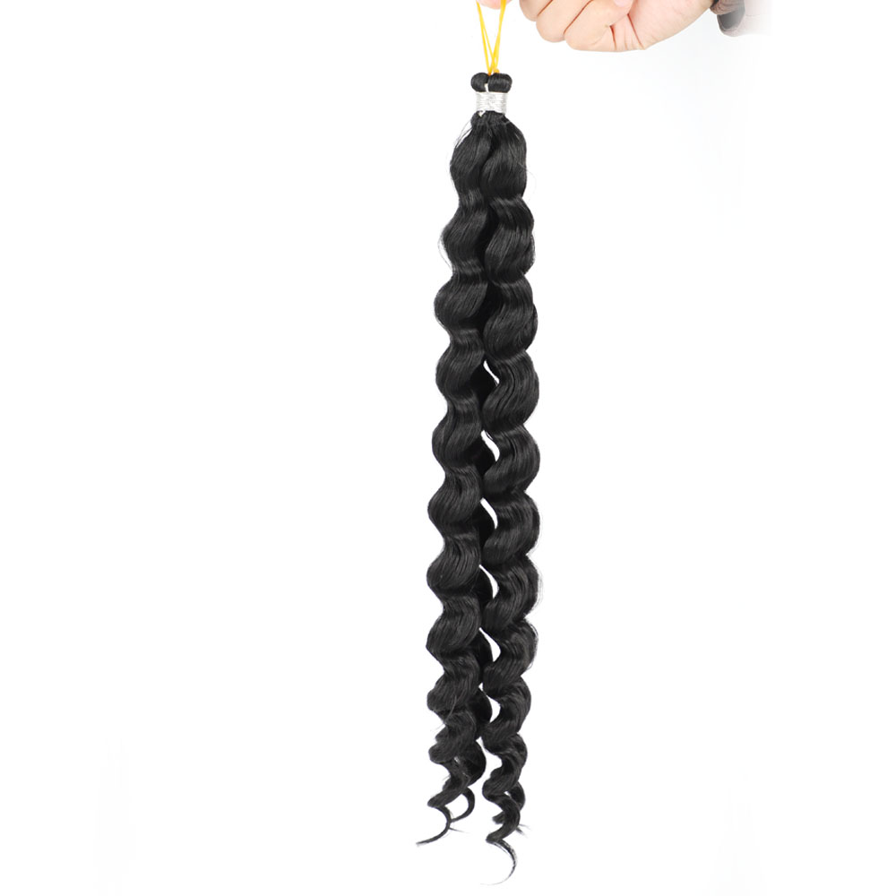 Long Deep Wave Synthetic Hair Bundles for Women Freetress Synthetic Crochet Hair Bundles Deep Wave Soft Smooth Hair Factory Price Sale