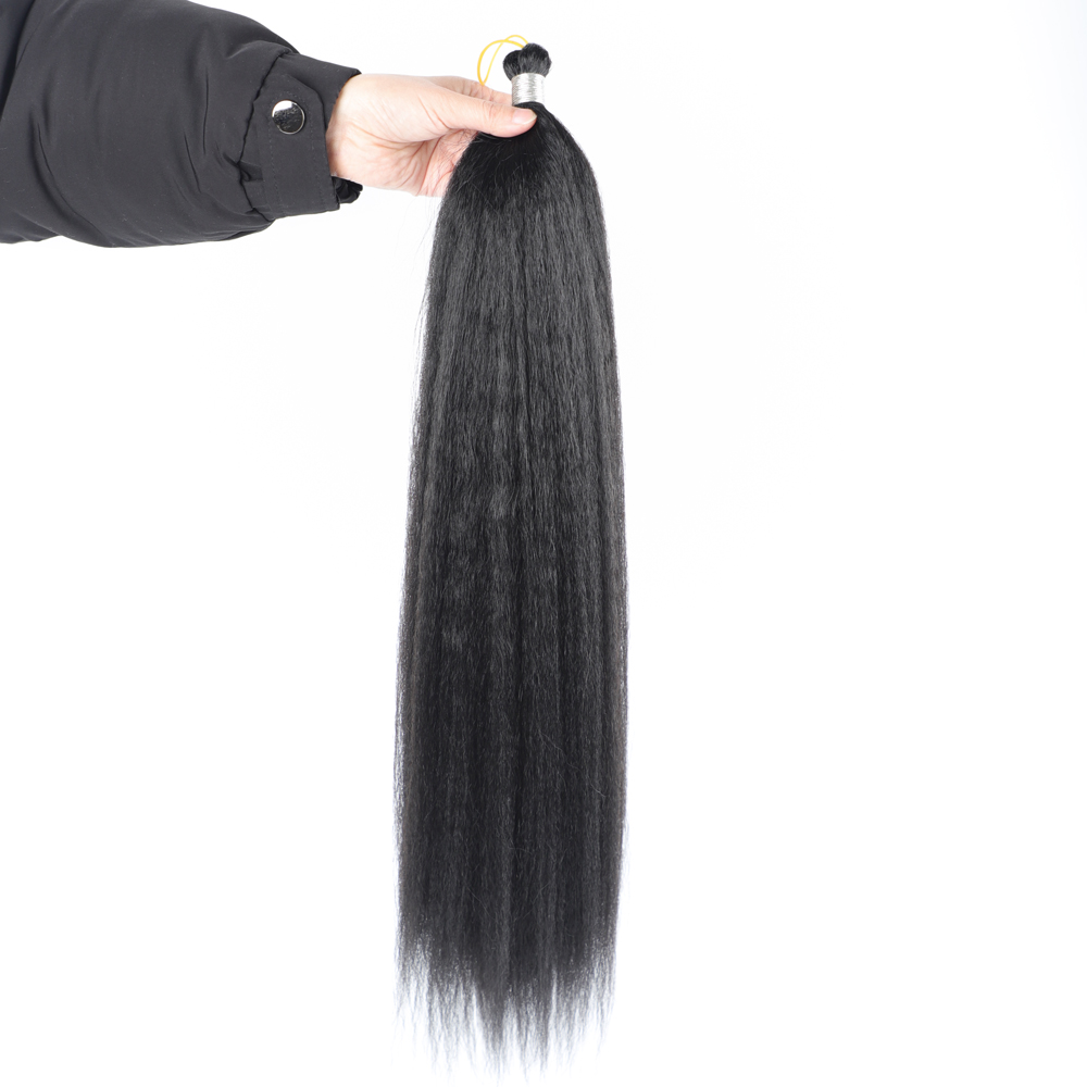 Long Kinky Straight Synthetic Hair Bundles for Women Kinky Straight Synthetic Crochet Hair Bundles Kinky Straight Soft Smooth Hair Factory Price Sale