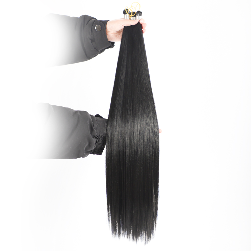 Synthetic Crochet Hair for Women Yaki Straight Synthtic Hair Extensions 24 Inch Heat Resistant Straight Crochet Hair Bundles