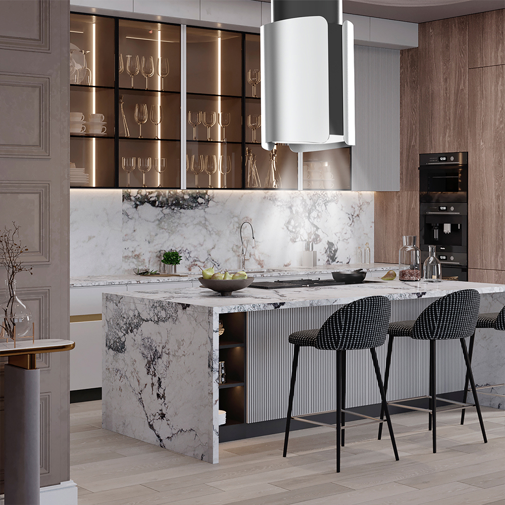 Cylindrical Elevating Island Cooker Hood—370SJ-415