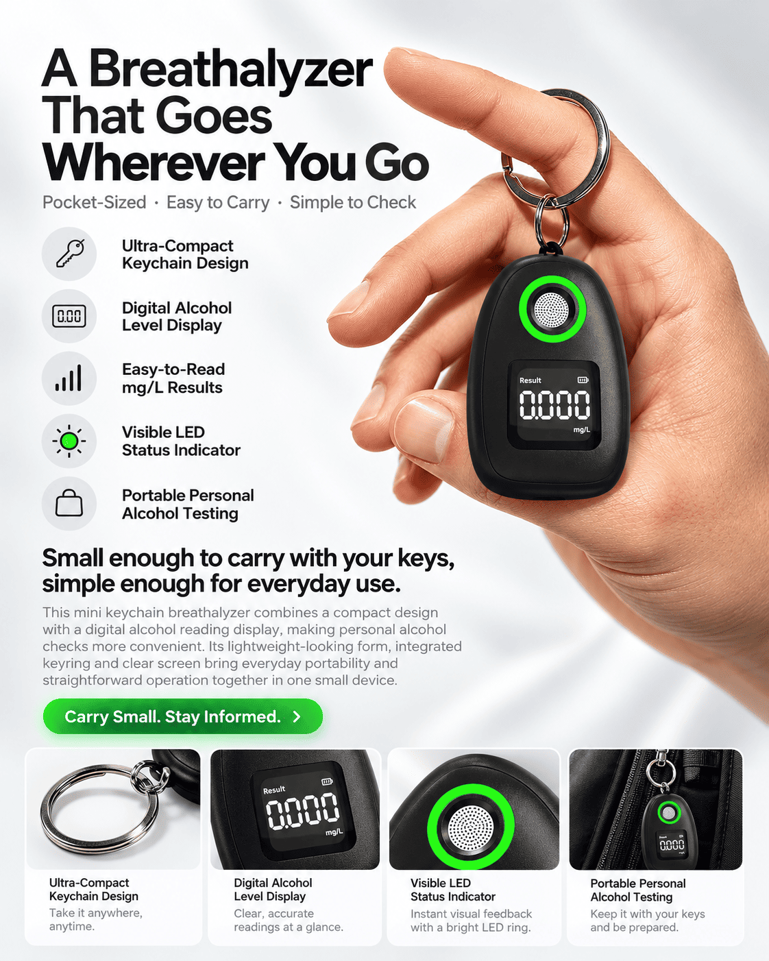 Portable Alcohol Breathalyzer: A Compact Way to Check Alcohol Levels Anywhere