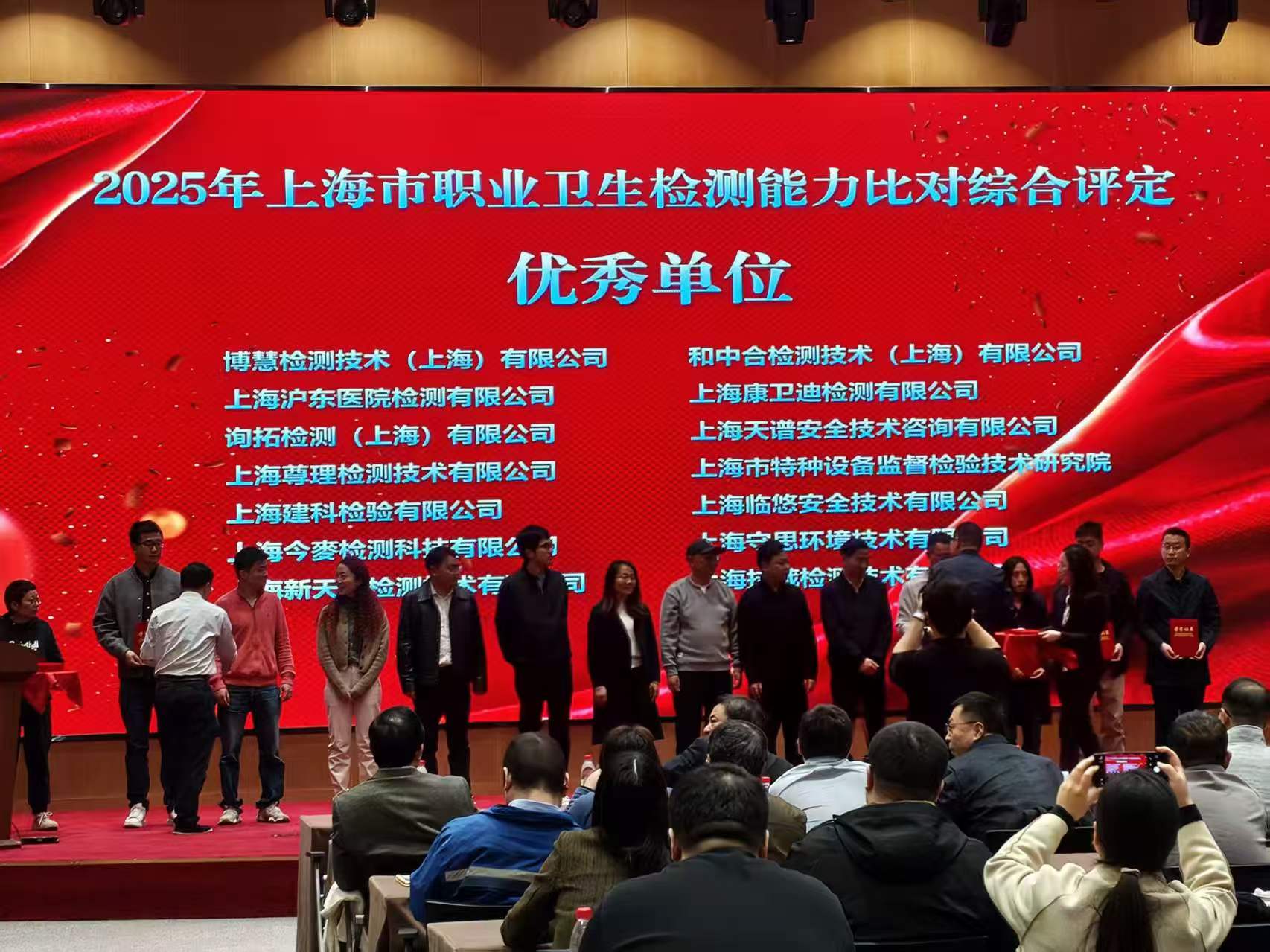 技葳检测荣获上海市职业卫生机构质量检测“优秀单位”称号