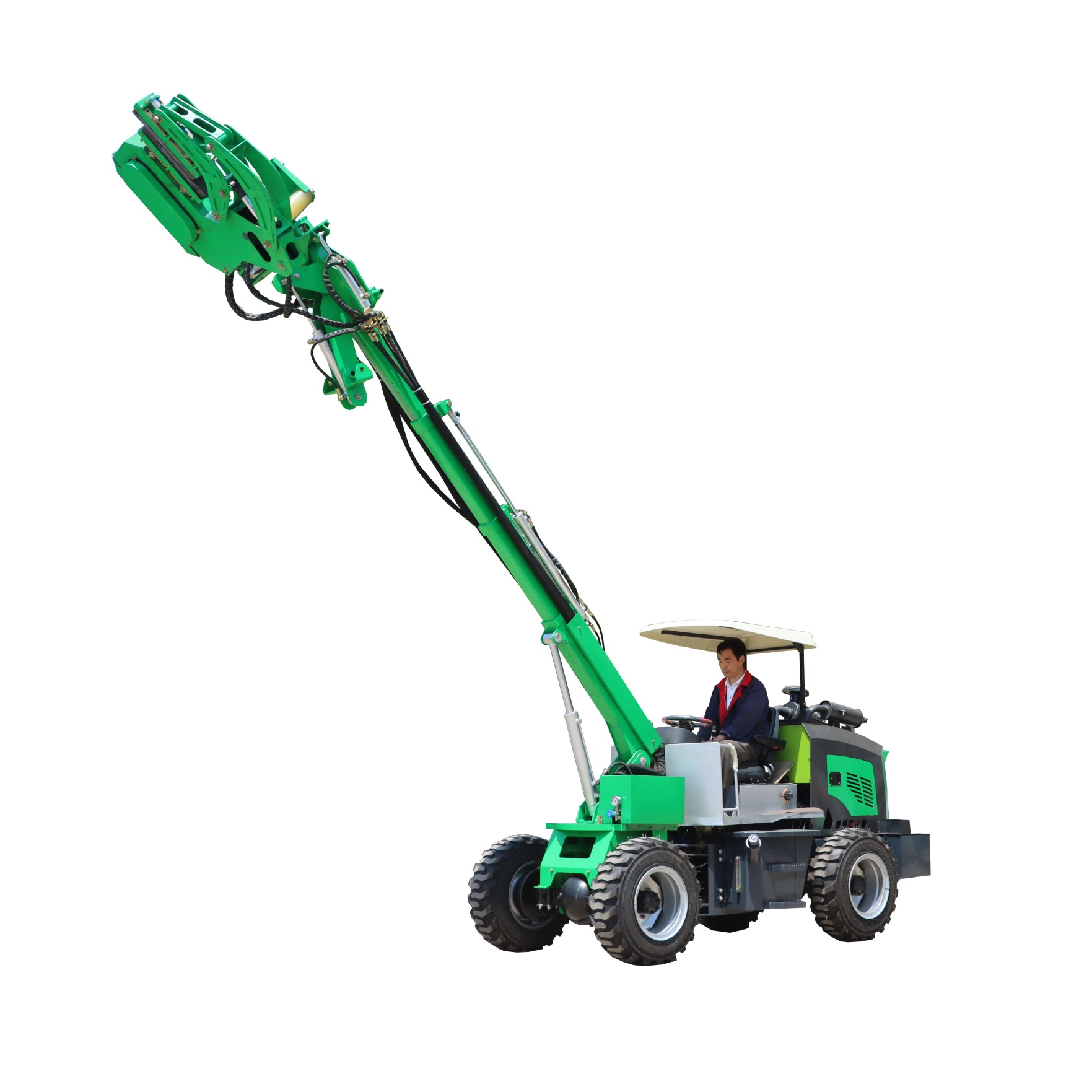 Wheel loader self-propelled type walnut vibrating picker harvester