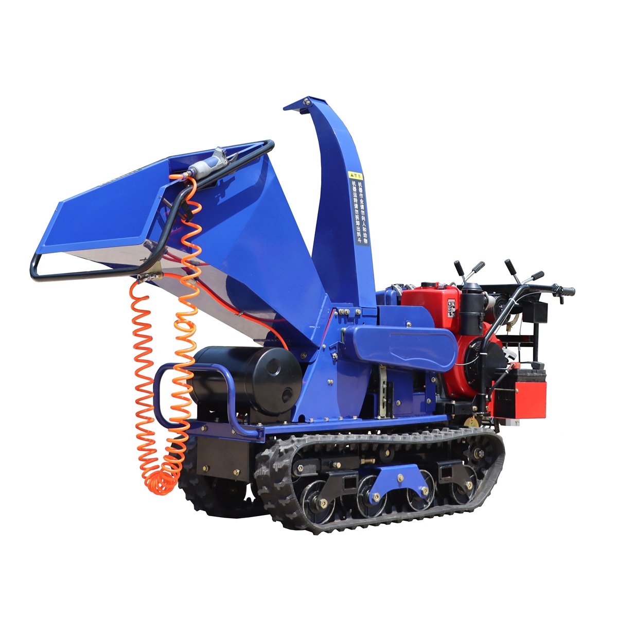 Garden crawler type leaf wood shredder