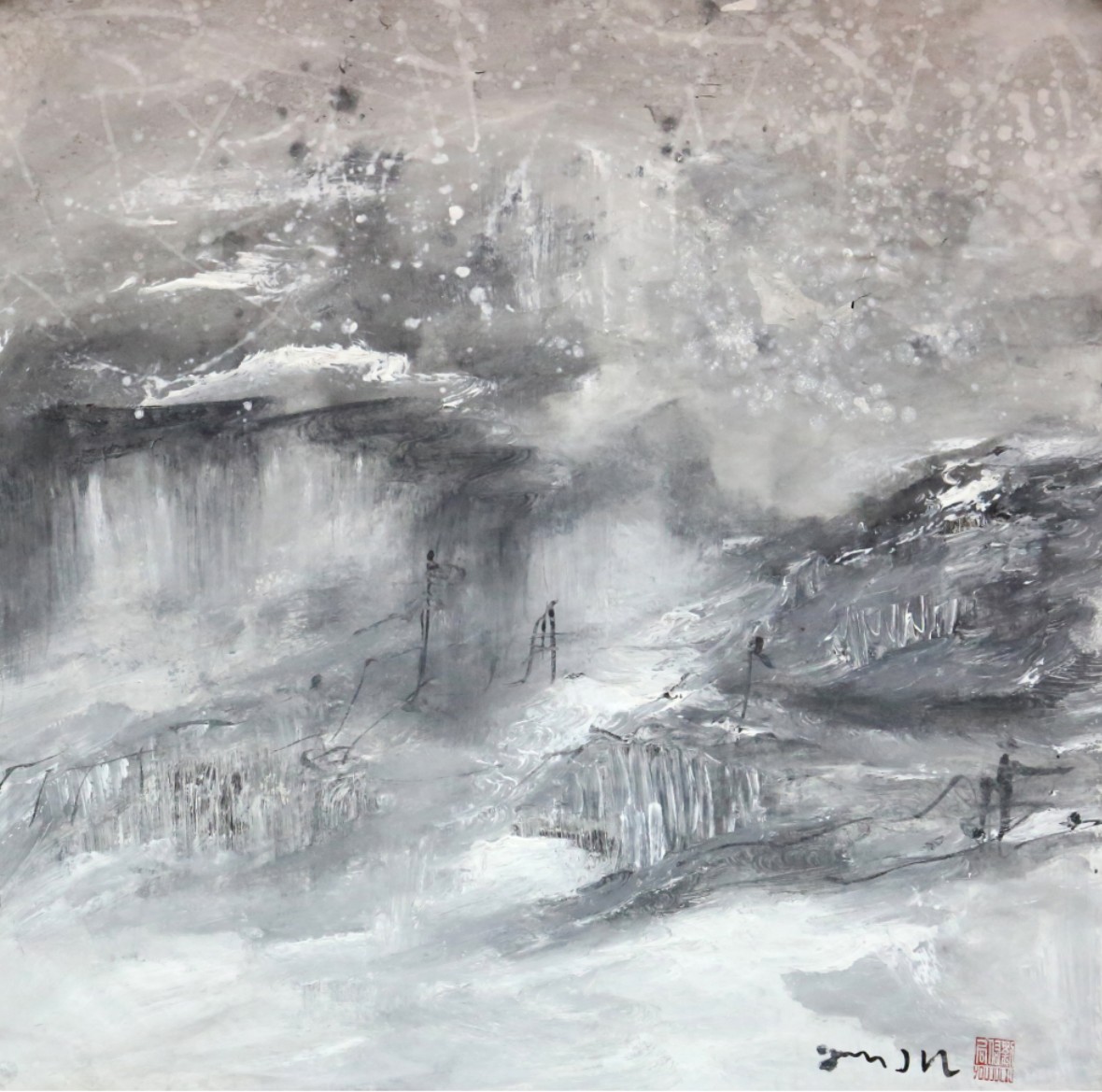 雪梦归途70x69cm