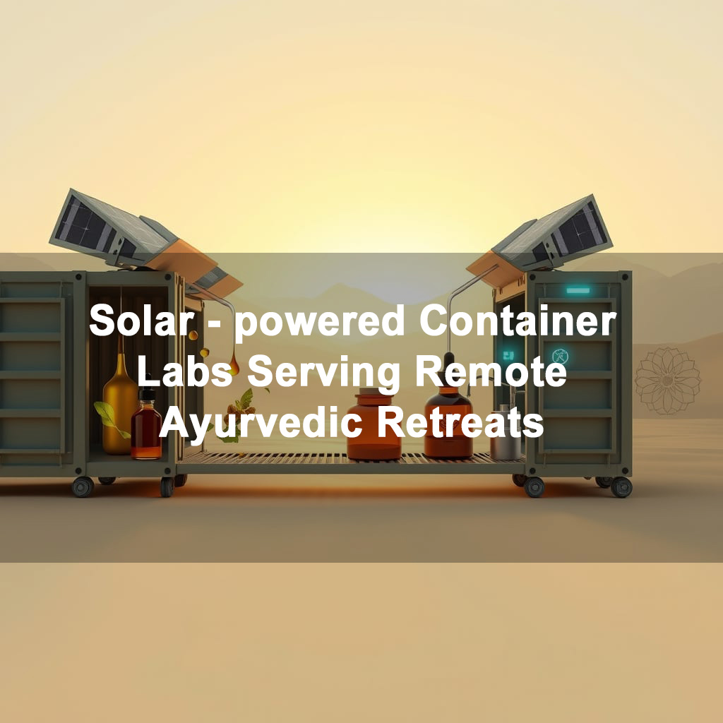 Nomadic Manufacturing: Solar - powered Container Labs Serving Remote Ayurvedic Retreats