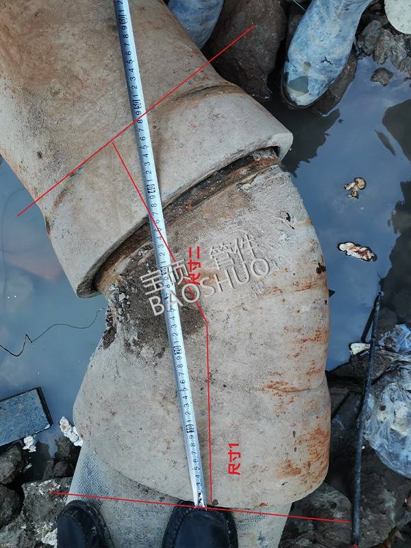 球墨铸铁管承插弯头泄漏维修，哈夫节常州市宝硕管件baoshuo