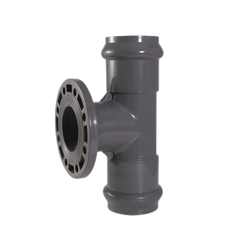 UPVC reduce double sockets tee with flanged branch