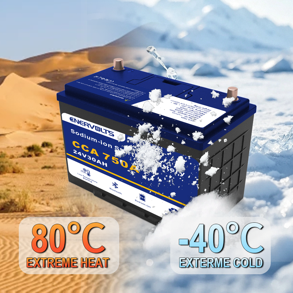Enervolts 24V30Ah CCA750 Sodium-ion car battery start stop-EV2430