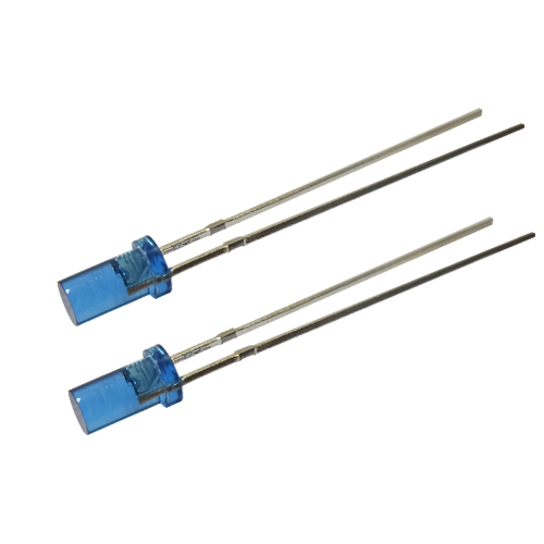 3mm平头有边蓝色透明发蓝光