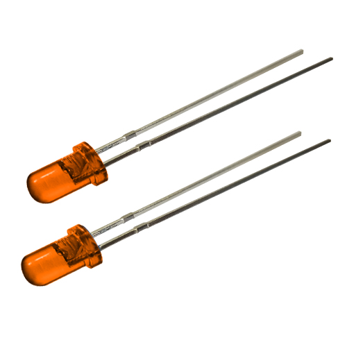 3mm edged orange transparent emitting orange light