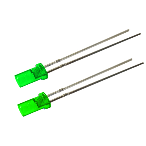 3mm平头有边绿色透明发绿光