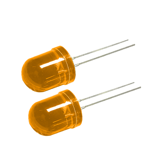 10mm with edges, orange transparent, emitting orange light