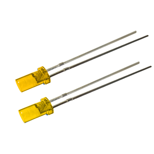 3mm平头有边黄色透明发黄光