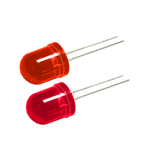 10mm with edges, red transparent, emitting red light
