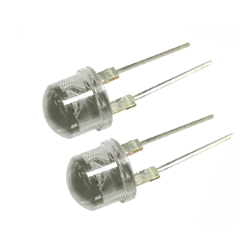 8mm有边草帽头0.5W白色透明发白光