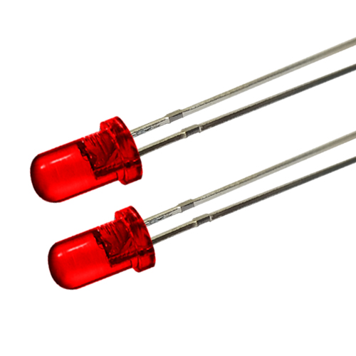 5mm bordered red, transparent and emitting red light