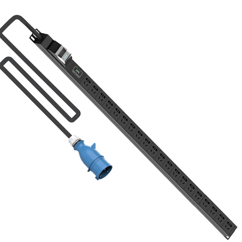 PDU机柜插座 12位1U铝合金 16A32A机柜电源插座空开防雷排插