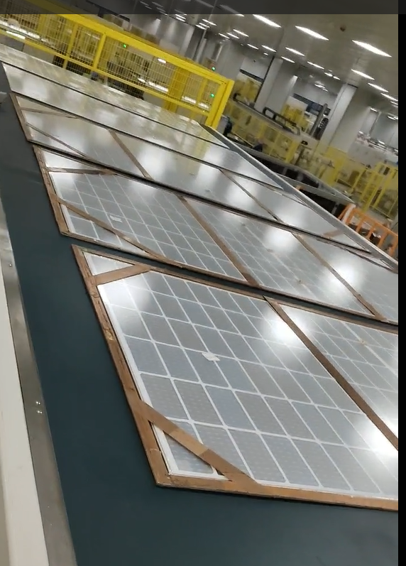 Solar PV module production line updating
