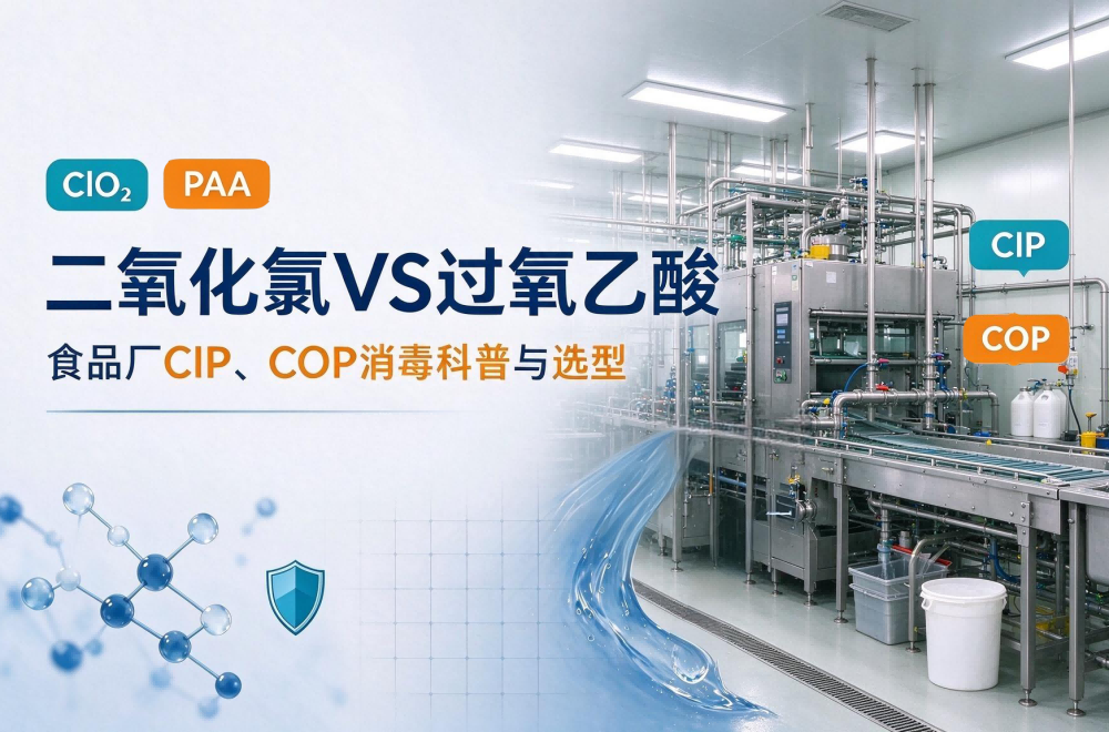 二氧化氯VS过氧乙酸｜食品厂CIP、COP消毒科普与选型