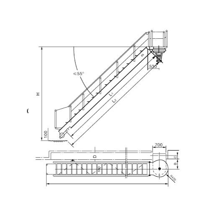 活动踏步钢质舷梯
