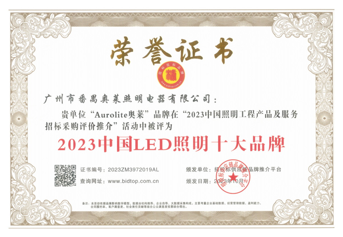 23年 中国LED 照明十大品牌