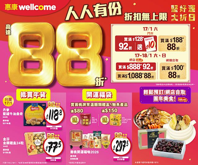 惠康「堅好運大折日」再度來襲 連推兩日門市網店雙線優惠