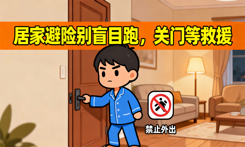 居家避险别盲目跑，关门等救援